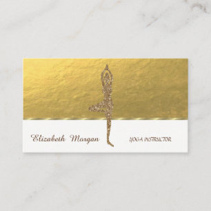 Carte De Visite Fille de yoga élégante professionnelle avec paille