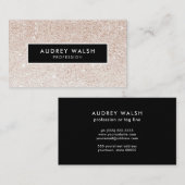 Carte De Visite Fille élégante Champagne parties scintillant rose (Devant / Derrière)