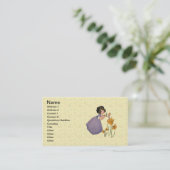 Carte De Visite Fille Elf Fairy Daffodil Antique Pâques (Debout devant)