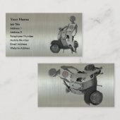 Carte De Visite Fille en aluminium métallique de scooter d'effet (Devant / Derrière)