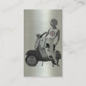 Carte De Visite Fille en aluminium métallique de scooter d'effet (Dos)
