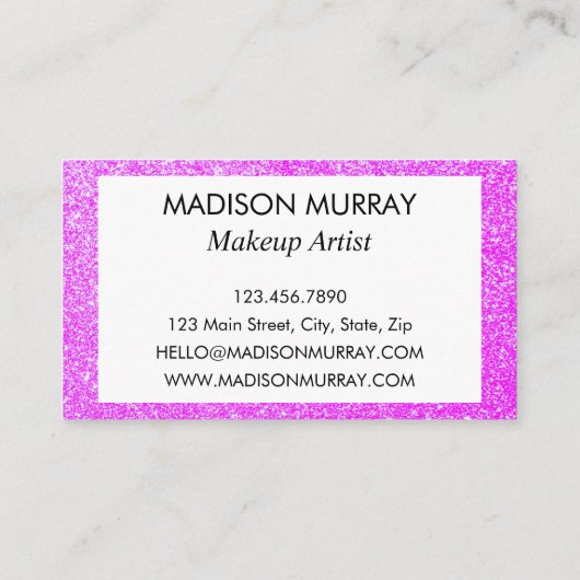 Carte De Visite Fille et Glam Lilac Parties scintillant violet Éti (Dos)