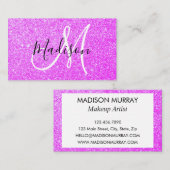 Carte De Visite Fille et Glam Lilac Parties scintillant violet Éti (Devant / Derrière)