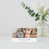 Carte De Visite Fille et lapin, Babysitter, Garderie, Nourriture (Debout devant)
