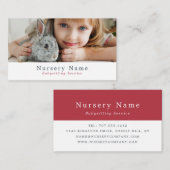 Carte De Visite Fille et lapin, Babysitter, Garderie, Nourriture (Devant / Derrière)