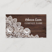 Carte De Visite Fille féminine moderne Rustique Blanche dentelle W (Devant)