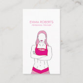 Carte De Visite Fille Fitness Pink Personal Trainer (Devant)