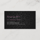 Carte De Visite Fille Florale Noire Et Or Damas (Dos)