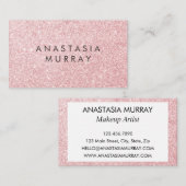 Carte De Visite Fille & Glam Blush Rose Parties scintillant Or Épe (Devant / Derrière)