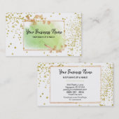 Carte De Visite *~* Fille Gold Cadre Floral Lime Vert Blanc (Devant / Derrière)