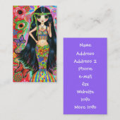 Carte De Visite Fille hippie mignonne de signe de paix de fleur (Devant / Derrière)