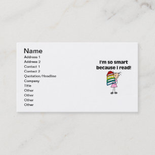 Carte De Visite Fille intelligente parce que je lis