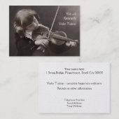 Carte De Visite Fille jouant le violon (Devant / Derrière)