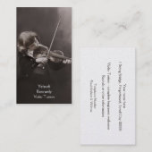 Carte De Visite Fille jouant le violon (Devant / Derrière)