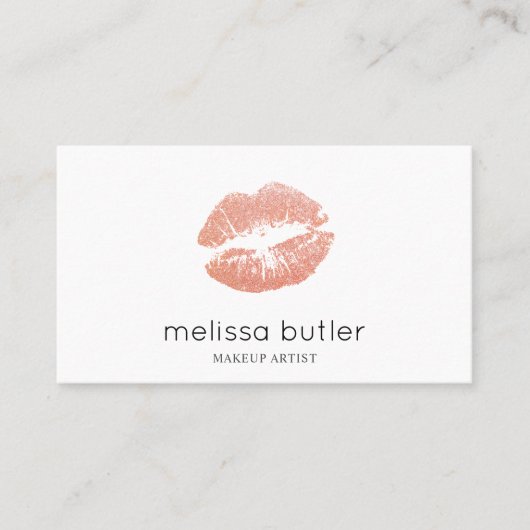 Carte De Visite Fille lèvres Beauté Blanc moderne (Devant)