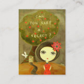 Carte De Visite Fille mignonne - pouvez-vous garder un secret ? (Dos)