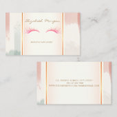 Carte De Visite Fille moderne, Aquarelle Brush Lashes (Devant / Derrière)