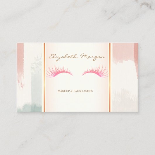 Carte De Visite Fille moderne, Aquarelle Brush Lashes (Devant)