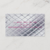 Carte De Visite Fille moderne chic argent, lèvres roses (Dos)