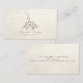 Carte De Visite Fille Moderne Drôle, Oiseaux En Amour (Devant / Derrière)