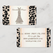 Carte De Visite Fille Moderne Élégant, Empreinte de léopard, Robe (Devant / Derrière)