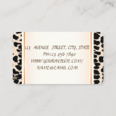 Carte De Visite Fille Moderne Élégant, Empreinte de léopard, Robe (Dos)