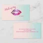 Carte De Visite Fille Moderne Lèvres De Glitterie Professionnelle (Devant / Derrière)