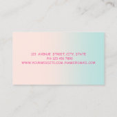 Carte De Visite Fille Moderne Lèvres De Glitterie Professionnelle (Dos)