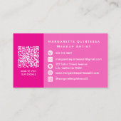 Carte De Visite Fille moderne rose Feminine Chic Monogramme QR Cod (Dos)