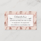 Carte De Visite Fille moderne Rose Or Blush Giraffes rose (Dos)