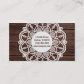 Carte De Visite Fille moderne Rustique Woodgrain Yoga Mandala (Dos)