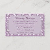 Carte De Visite Fille Monogramme Lumière Purple Daisy Fleurs et no (Dos)