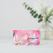 Carte De Visite Fille Neon Coral Pearl Parties scintillant de perl (Debout devant)