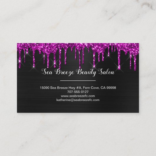 Carte De Visite Fille Noir Neon Plum Parties scintillant Drivers M (Dos)