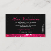 Carte De Visite Fille noire clignotant rose Parties scintillant sc (Dos)