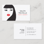 CARTE DE VISITE FILLE NOIRE ET BLANCHE - STYLE DE MODE BEAUTÉ N° 5 (Devant / Derrière)