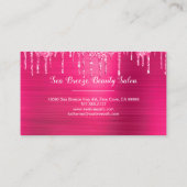 Carte De Visite Fille Parties scintillant rose chaud gouttes Glam (Dos)