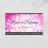 Carte De Visite Fille Parties scintillant rose Étoiles Bordure noi (Devant)