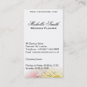 Carte De Visite Fille pastel Fleuriste wedding planner (Dos)