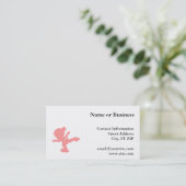 Carte De Visite Fille patinant en rose (Debout devant)