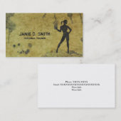 Carte De Visite Fille personnelle d'encre d'entraîneur (Devant / Derrière)