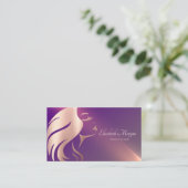 Carte De Visite Fille professionnelle visage Silhouette violet (Debout devant)
