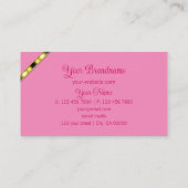 Carte De Visite Fille rose avec Monogrammes lettres à motifs Moder (Dos)