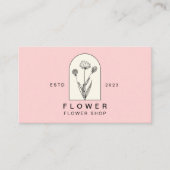 Carte De Visite Fille rose beige Dandelion fleuriste Floral (Devant)