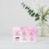 Carte De Visite Fille rose moderne Gradient Cake Care Business Car (Debout devant)