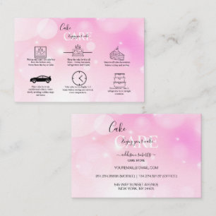 Carte De Visite Fille rose moderne Gradient Cake Care Business Car