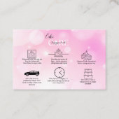 Carte De Visite Fille rose moderne Gradient Cake Care Business Car (Devant)