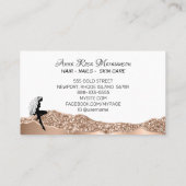 Carte De Visite *~* Fille Rose Or long cheveux déesse beauté (Dos)