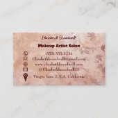 Carte De Visite Fille Rose tendance faux parties scintillant maqui (Dos)