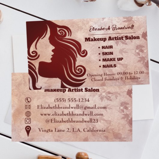 Carte De Visite Fille Rose tendance faux parties scintillant maqui